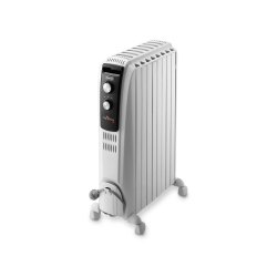 Radiateur bain d'huile Dragon 4 mobile 2000W 3 allures chauffe L44 x H65 x P16 cm Gris clair