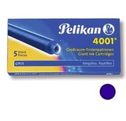 Cartouche pelikan longue standard encre bleue effaçable étui 5 unités