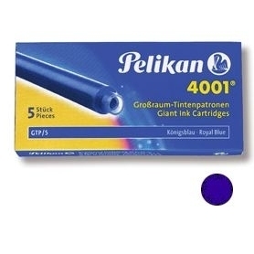 Cartouche pelikan longue standard encre bleue effaçable étui 5 unités