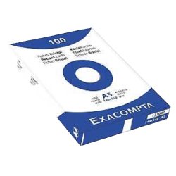 Fiche bristol 105 x 148 mm unie blanche non perforée  Exacompta - Boîte de 100