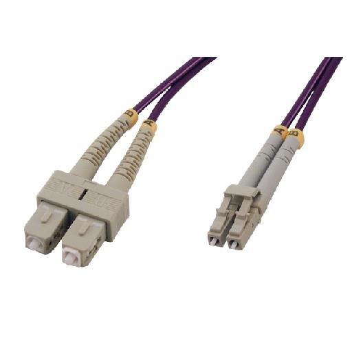 Câble Fibre Optique Multimode de 1m LC/UPC à LC/UPC OM4, Fibre Zipcord  50/125µm LOMMF/VCSEL, Réseaux 100G, Faible Perte d'Insertion, Cordon de