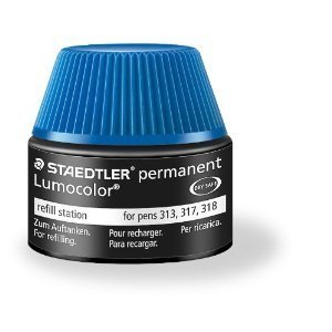 Recharge feutre permanent staedtler lumocolor 487 17    pour feutres 313/314/317/318  flacon 15ml coloris bleu