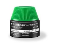 Recharge feutre permanent staedtler lumocolor 487 17    pour feutres 313/314/317/318  flacon 15ml coloris vert