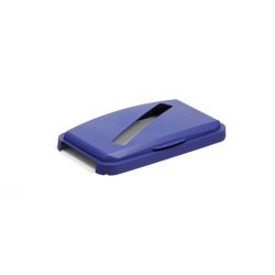 Couvercle durable durabin tri papier carton charniere laterale fente diagonale se fixe aux conteneurs durabin 60 bleu
