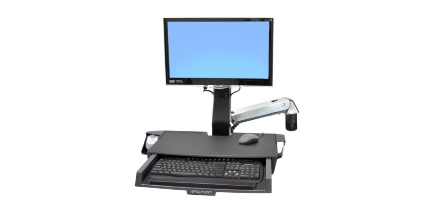 Ergotron StyleView Sit-Stand Combo Arm with Worksurface 61 cm (24") Mur