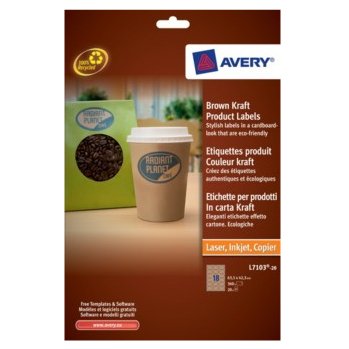 Avery Brown Kraft Product Labels Marrone