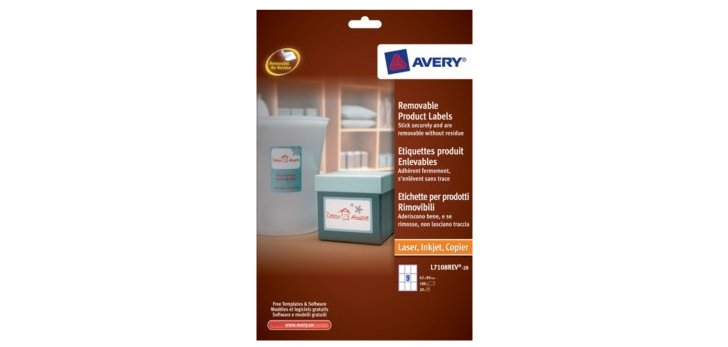 Avery Removable Product Labels Bianco