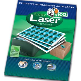 Etichette adesive LP4W - in carta - permanenti - 210 x 297 mm - 1 et/fg - 100 fogli - bianco - Tico