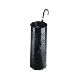 Porte-parapluies rond ajouré en acier époxy - 28,5 litres - Diam 260 x H620 mm - Noir