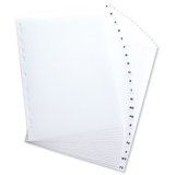 Intercalaires alphabetiques a4 20 positions polypro 15/100 blanc
