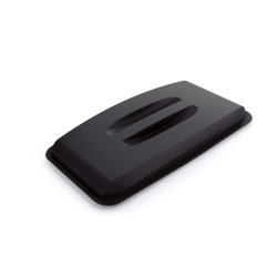 Couvercle poubelle durabin rectangulaire poubelle 60l 2 poignées coloris noir