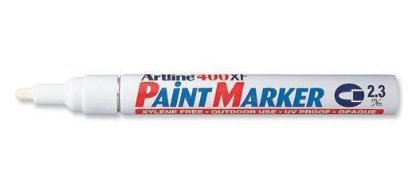 Marqueur artline permanent paint marker 400 pointe moyenne conique 2.3mm encre pigmentée base d'huile coloris blanc