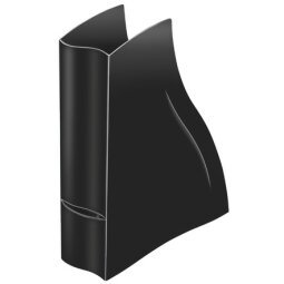 Porte-revues Ellypse en polystyrène - Dimensions : H32,5 x P27,8 cm, Dos 8,3 cm Noir