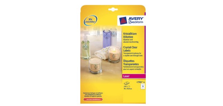 Avery L7783-25 etichetta per stampante Trasparente