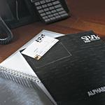 Porte-cartes de visite tarifold 3l adhésif 105x60mm ouverture grand côté 10 unités