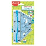 Set tracage maped flex mini kit 4 instruments incassable regle 15cm equerres 45º/60º rapporteur 180º assortis aleatoire