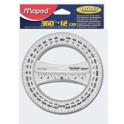 Rapporteur Geometric 360 deg, 120 mm, en plastique