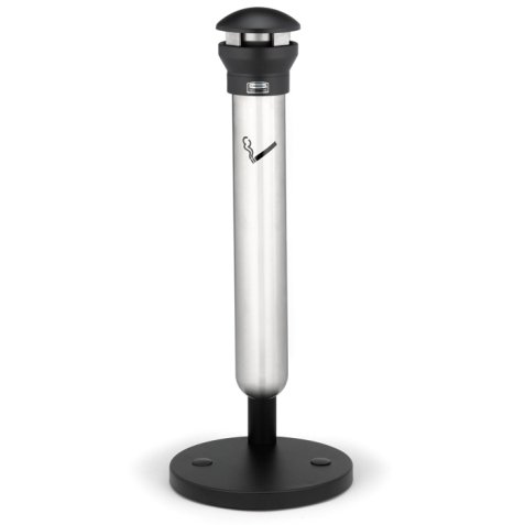 Cendrier sur base Infinity, rond, argent / noir