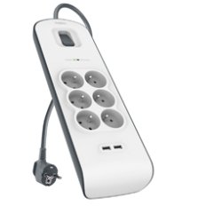 Belkin BSV604ca2m Blanc 6 sortie(s) CA 2 m