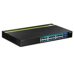 Trendnet TPE-2840WS commutateur réseau Géré Gigabit Ethernet (10/100/1000) Connexion Ethernet, supportant l'alimentation via ce port (PoE) 1U Noir