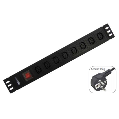 WP WPN-PDU-G05-08 prolunghe e multiple 2 m 8 presa(e) AC Nero