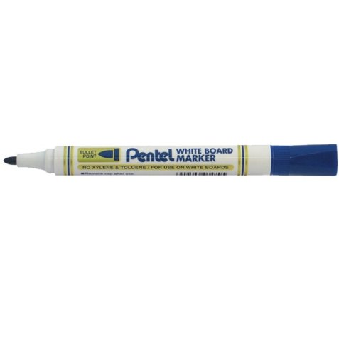 Marqueur pentel effaçable tableau blanc pointe ogive tracé 2mm encre faible odeur et lumineuse coloris bleu