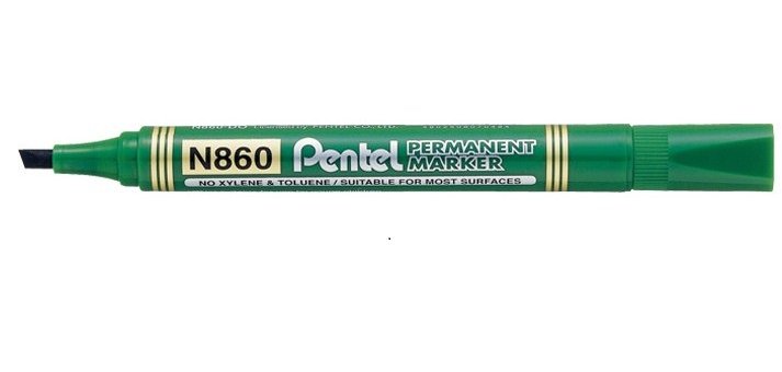 Marqueur permanent pentel pointe biseautee moyenne      2,3/4,5mm encre faible odeur  coloris vert