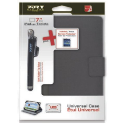 Pack PHOENIX IV Portefolio universel Noir pour tablettes 7'' avec stylet +écran de protectio