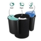 Kit de tri sélectif : 1 corbeille à papier Noir Confort 16L + 2 compartiments de 4,5L chacun