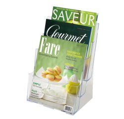 Porte-brochures, A4 portrait, 3 compartiments