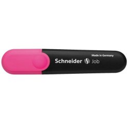 Surligneur schneider job pointe biseautee rechargeable avec maxx 660 refill station  resiste evaporation rose