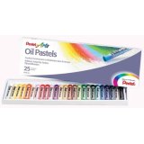 Boîte de 25 pastels à l'huile diamètre 8 mm, couleurs assorties