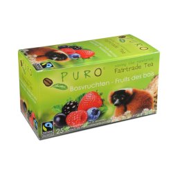 Boîte de 25 sachets de thé Fruits des bois enveloppés Fairtrade Tea