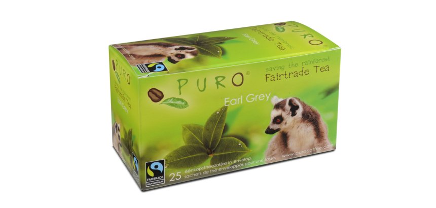 Boîte de 25 sachets de thé Earl Grey enveloppés Fairtrade Tea