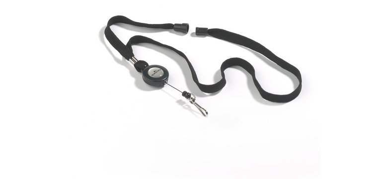 Lacets textile Durable avec enrouleur noir - Boîte 10