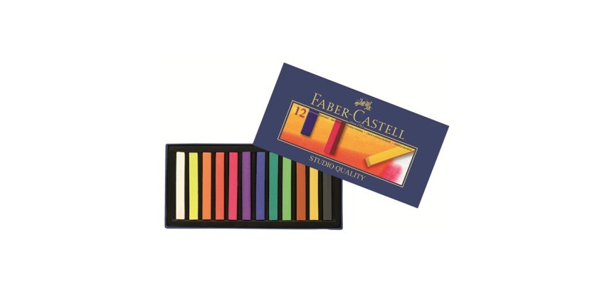 Pastel tendre faber-castell goldfaber studio carré 66mm coloris brillant intense bonne résistance lumière boîte 12u