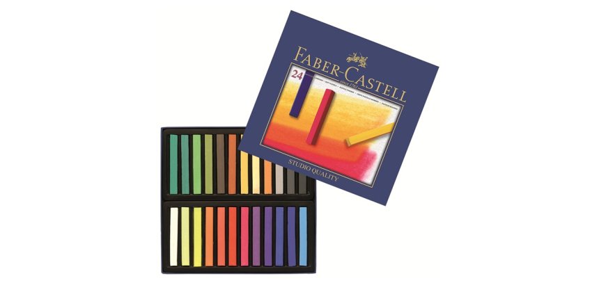 Pastel tendre faber-castell goldfaber studio carré 66mm coloris brillant intense bonne résistance lumière boîte 24u