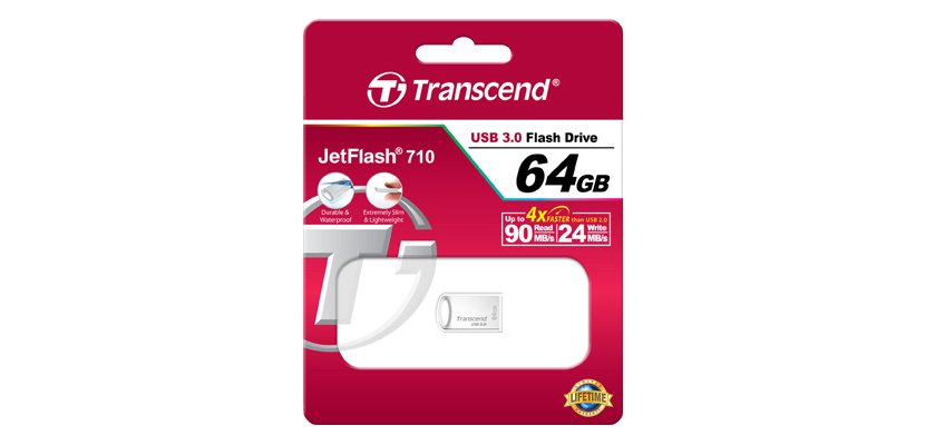 Transcend JetFlash 710S 64GB lecteur USB flash 64 Go USB Type-A 3.2 Gen 1 (3.1 Gen 1) Argent