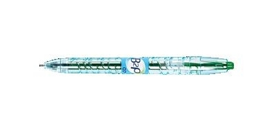 Roller pilot b2p gel écriture moyenne 0.7mm corps plastique recyclé translucide rechargeable coloris vert