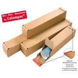 Boîte d'expédition Longue simple cannelure Brun, fermeture autocollante L70,5 x H10,8 x P10,8 cm