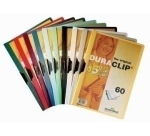 Chemise de présentation Duraclip 60 à clip, couverture transparente - 1-60 feuilles A4 - Assortis