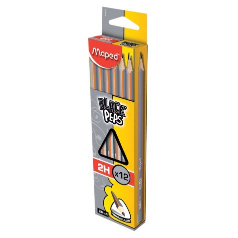Crayons Graphite BLACK'PEPS 2H en boîte carton