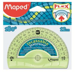 Rapporteur demi-circulaire Flex 180 degrés, 120 mm