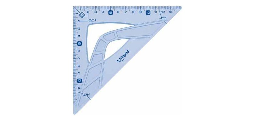 Equerre maped geometrique en plastique recicle 45          hypotenuse 21cm