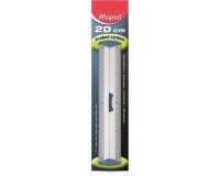 Règle maped 20cm double décimètre embouts protect system anti-bruit aluminium anodisé résistance optimale