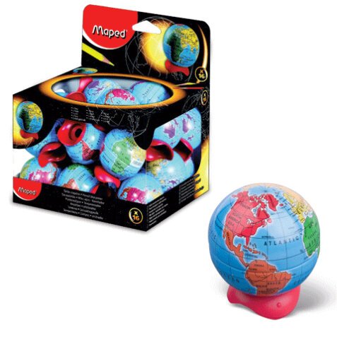 Taille-crayons GLOBE - 1 trou - réserve en métal - en présentoir