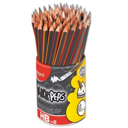 Pot de 72 crayons graphite BLACK'PEPS, triangulaires, embout gomme, HB