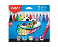 Feutre coloriage maped color'peps maxi triangulaire encore ultra-lavable pointe bloquée large pochette 12 unités