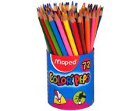 Crayon school peps maped corps triangulaire coloris    assortis pot 72 unites