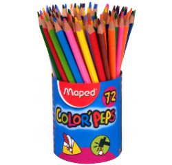 Crayon school peps maped corps triangulaire coloris    assortis pot 72 unites